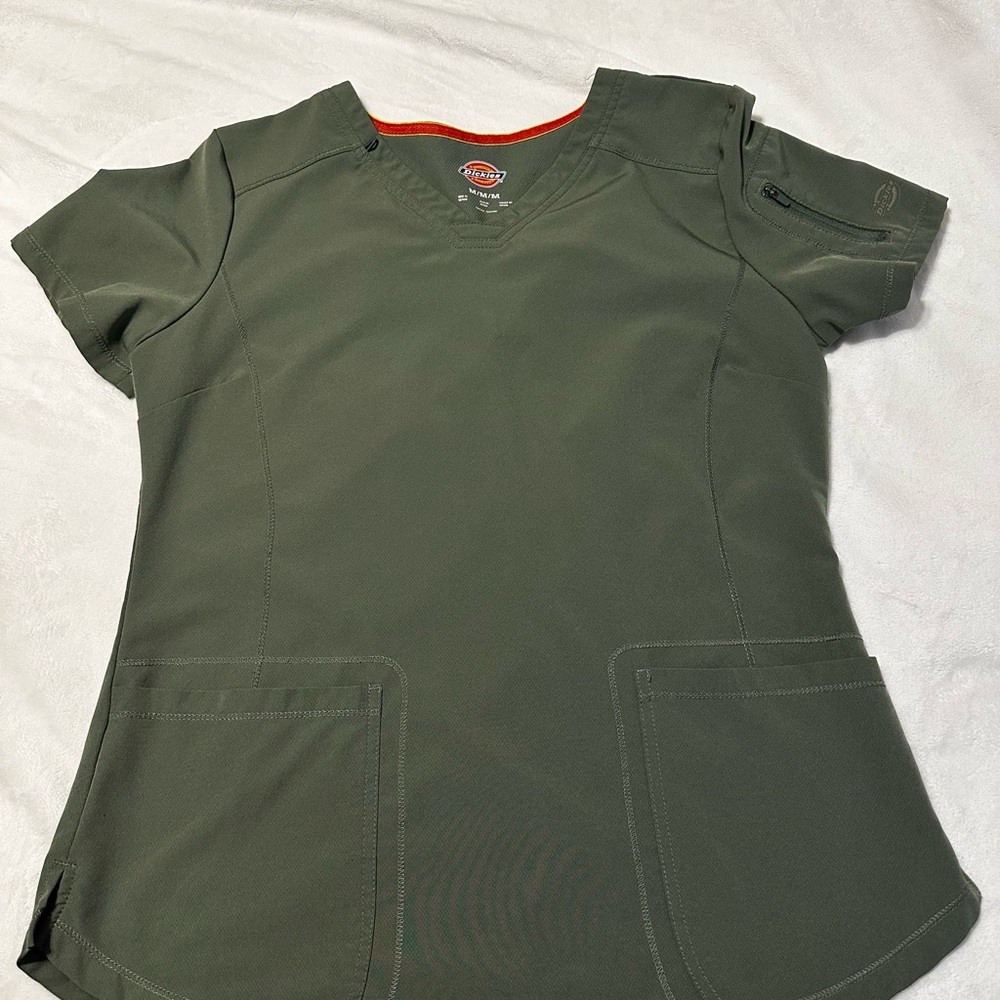 Dickies Olive Green Scrub Top